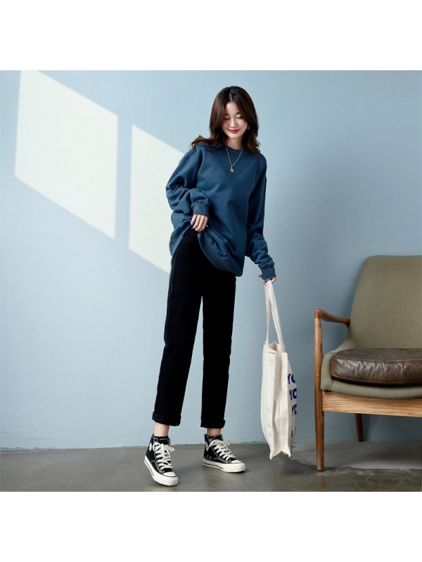 Straight Denim Jeans For Spring/summer 2023 New Live Streaming Women's Loose Fitting High Waisted Slim Smoke Pipe Pants With Nine Point Apricot Black Pants