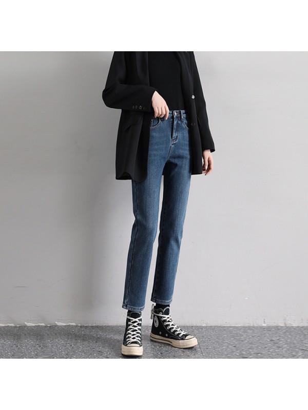 Straight Denim Jeans For Spring/summer 2023 New Live Streaming Women's Loose Fitting High Waisted Slim Smoke Pipe Pants With Nine Point Apricot Black Pants