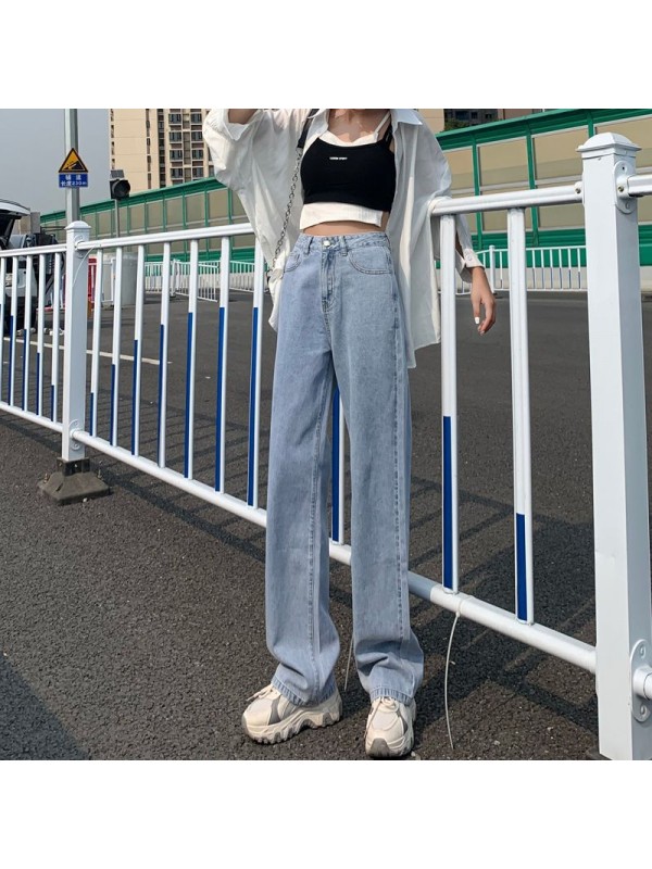 Loose Fitting Straight Denim Jeans, The Popular 2023 Women's New Slim Autumn And Winter High Waisted Black Short Smoke Pipe Pants