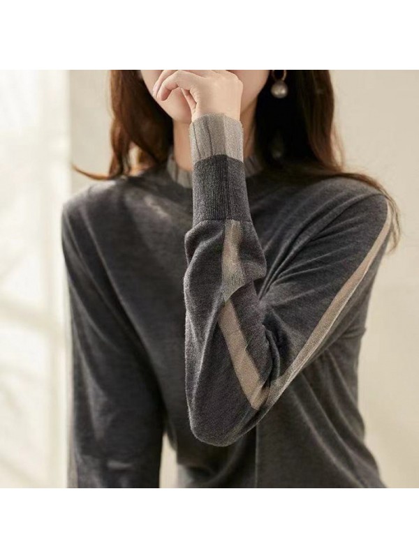 Beautiful And Gentle! Eugenia Auricular Edge 2023 Knitted Shirt For Women Outerwear Autumn Mesh Collar Overlay Bottom Top