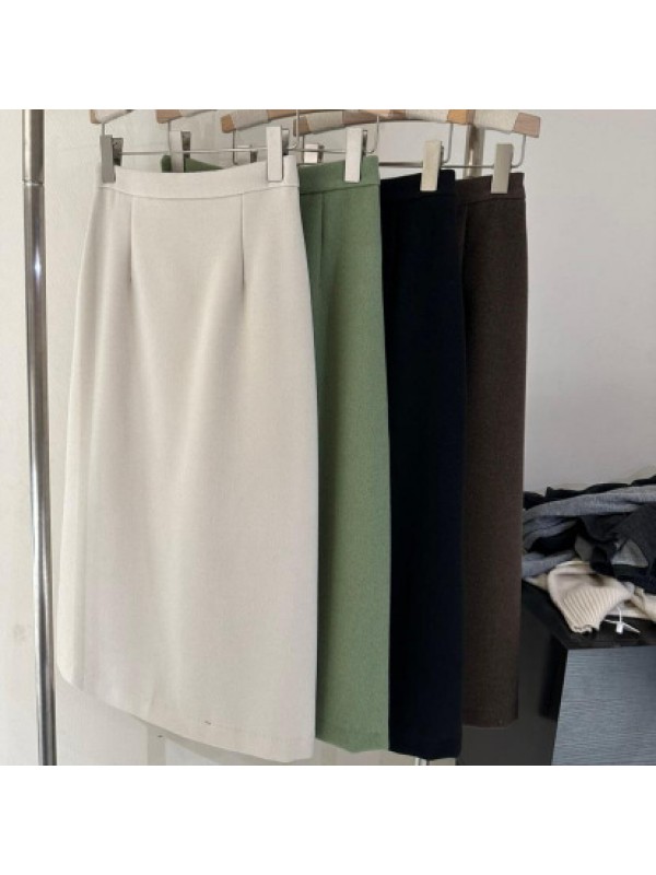 Simply Put, French Woolen Half Length Skirt, High Waisted A-Line Skirt, Women's One Step Skirt, Buttocks Wrapped Skirt, Autumn And Winter Versatile YZ315